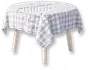 Mesa de Jantar Pastoral – Xadrez Azul e Branco